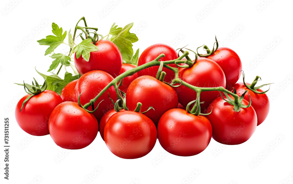 Tomatoes Arranged on White Background
