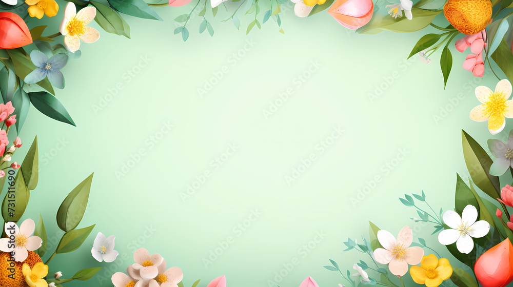 Fototapeta premium Spring background, green natural rustic background