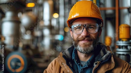 Portrait of male engineer looking at camera and smiling.