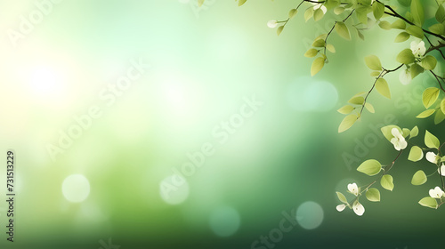 Spring season, vibrant green background © jiejie