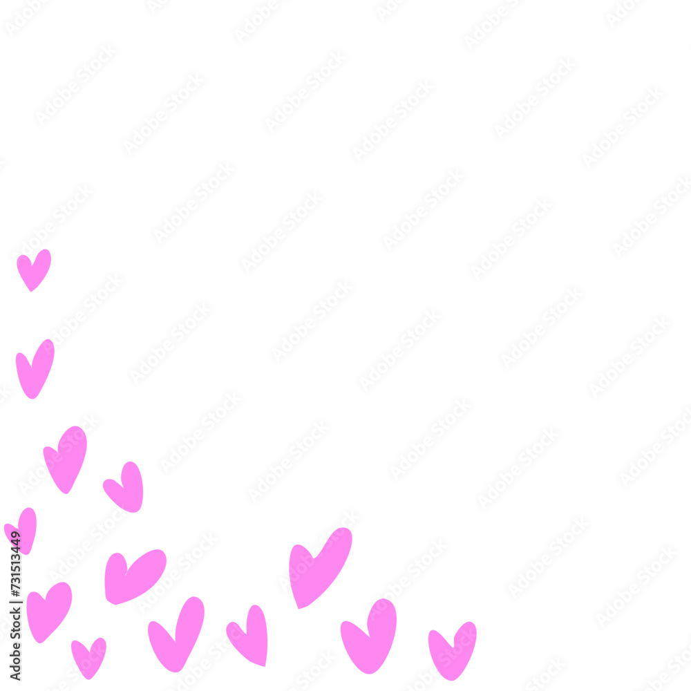 Pink Heart Corner Border 