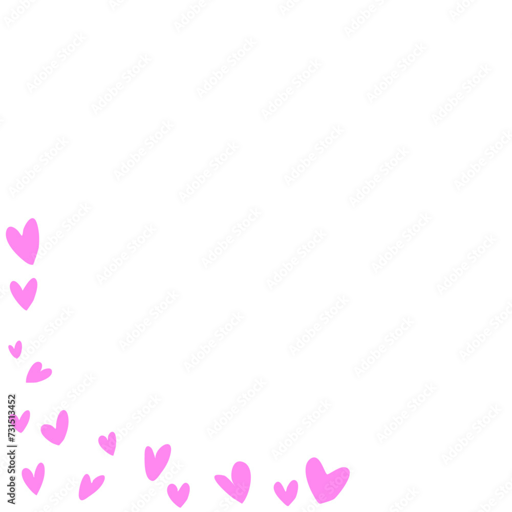 Pink Heart Corner Border 