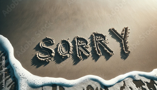 Sandy Apology: A Creative Expression of Regret on the Shore photo