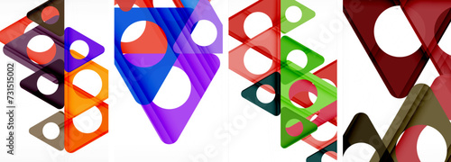 Abstract background set, showcasing a dynamic interplay of triangles. Fusion of modern design and geometric allure