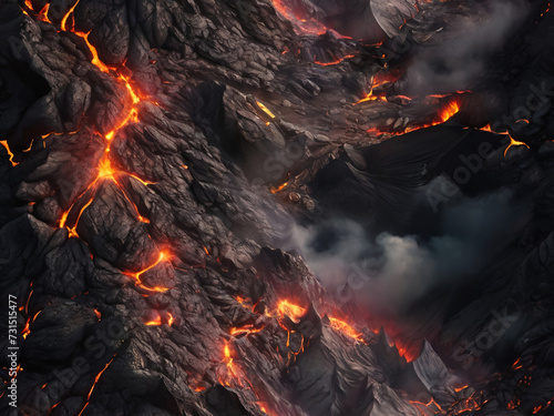 Volcanic Inferno Mountains Ablaze with Lava and Fire An Apocalyptic Odyssey