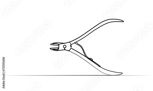 continuous drawing of forceps in one line. illustration
