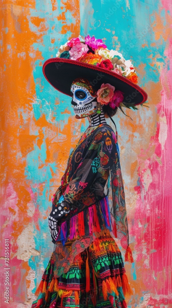 Fototapeta premium Cinco de mayo holiday . Vertical background 