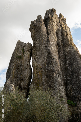 View on natural Monument Campo Soriano and olive trees, Lazio, Italy photo