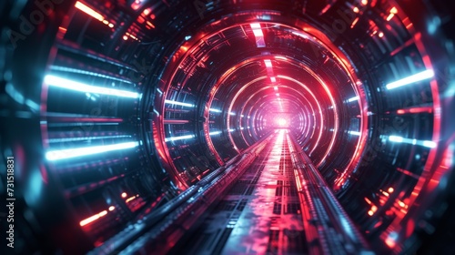 Futuristic background portal tunnel