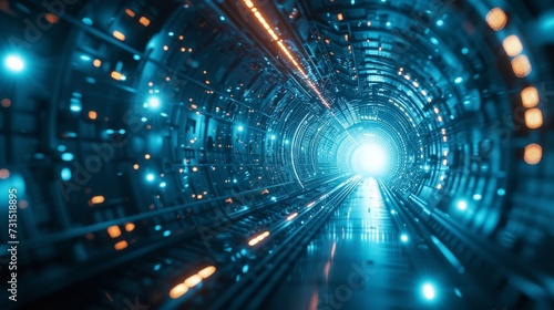 Futuristic background portal tunnel