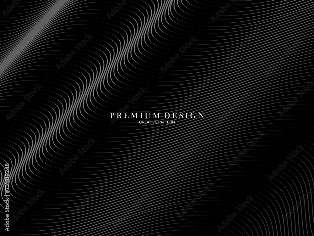 Abstract curved Diagonal Striped black Background. Vector slanted curved, waving lines pattern. New style for business design with dark colors. Abstract curved Diagonal Striped black Background. Vector slanted curved, waving lines pattern. New style for business design with dark colors.