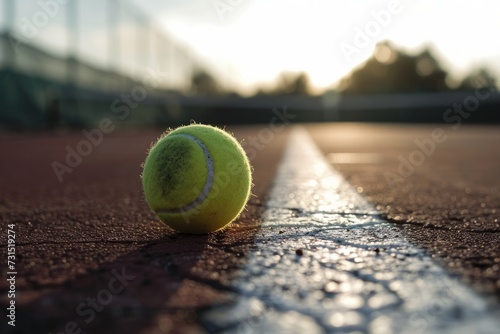 Tennis ball on a tennis court © Emanuel