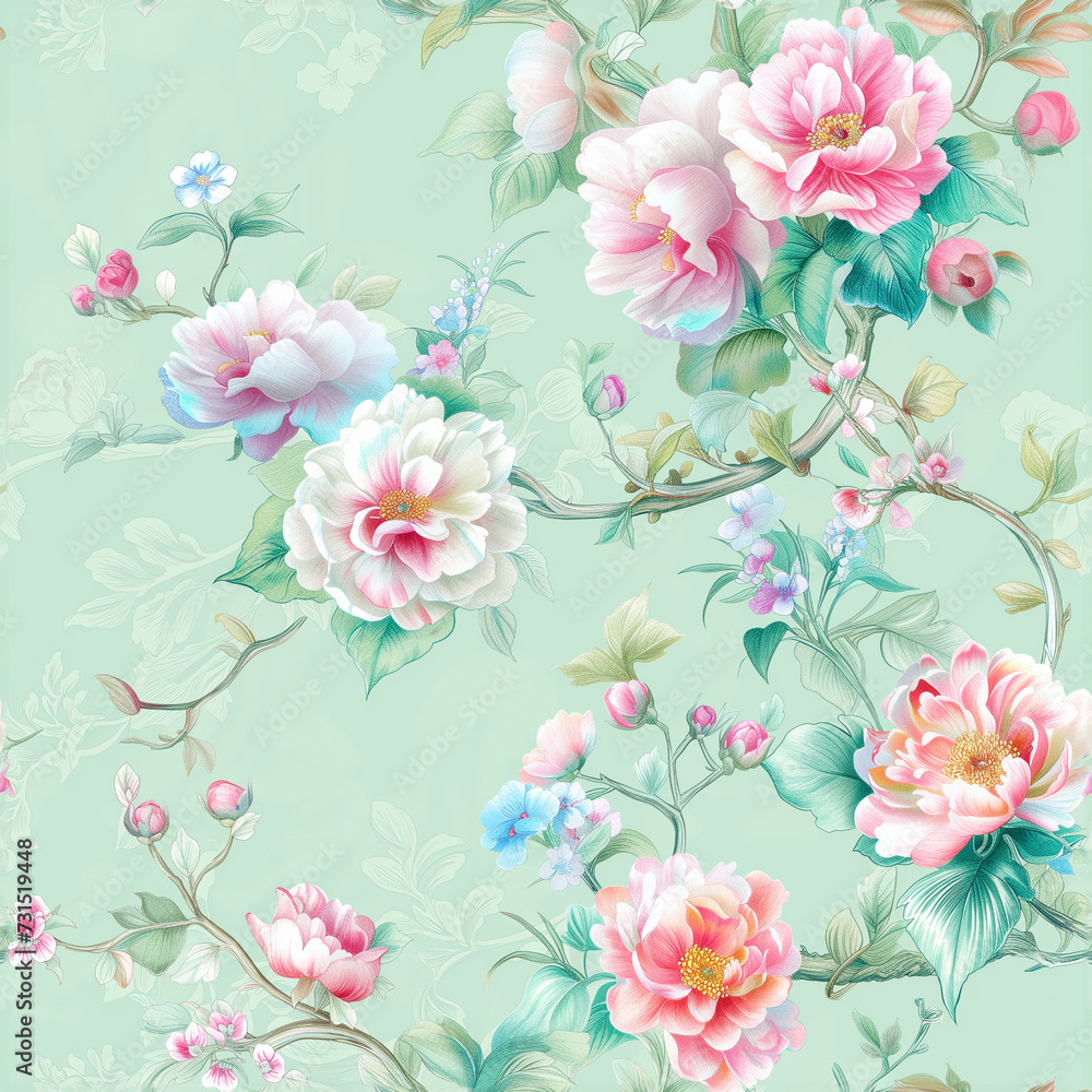 Fototapeta premium Digital Seamless Pattern Background Digital Paper Textile pattern