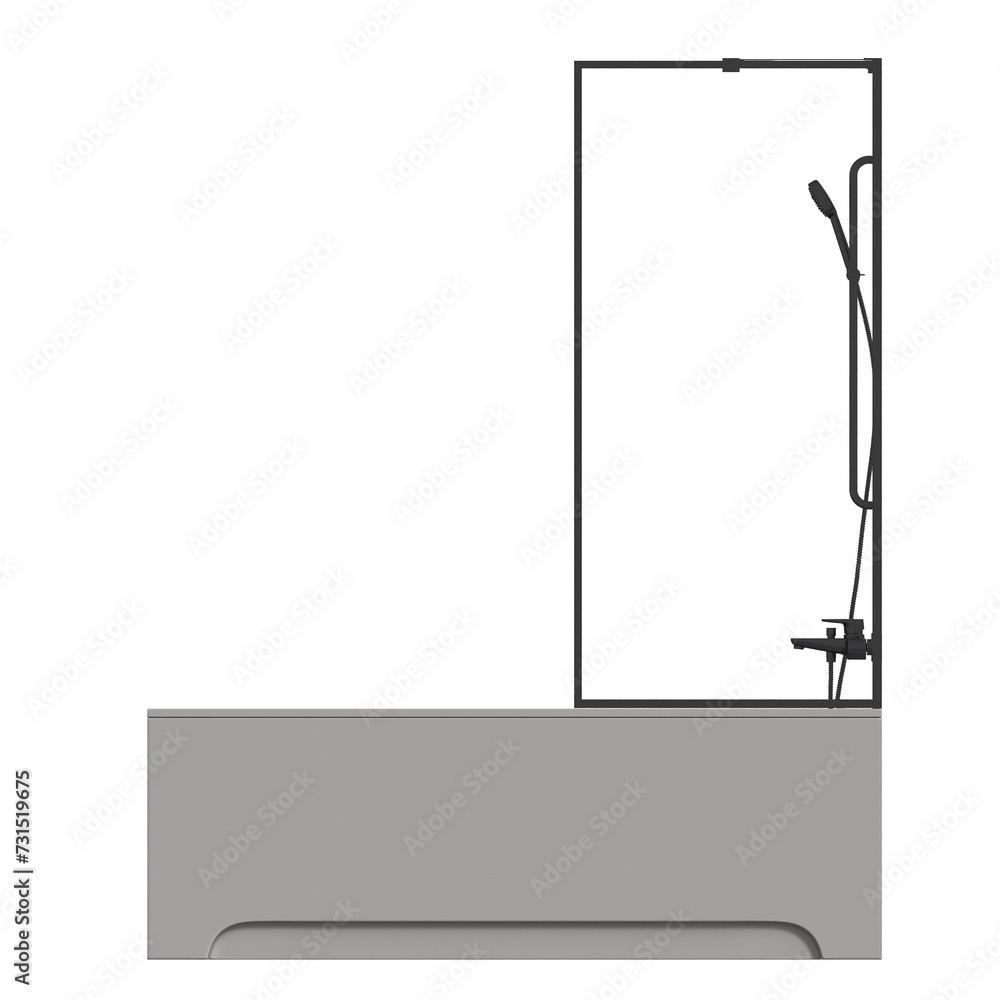 bathtub isolated on a transparent background, 3D illustration, and a CG render bathtub isolated on a transparent background, 3D illustration, and a CG render