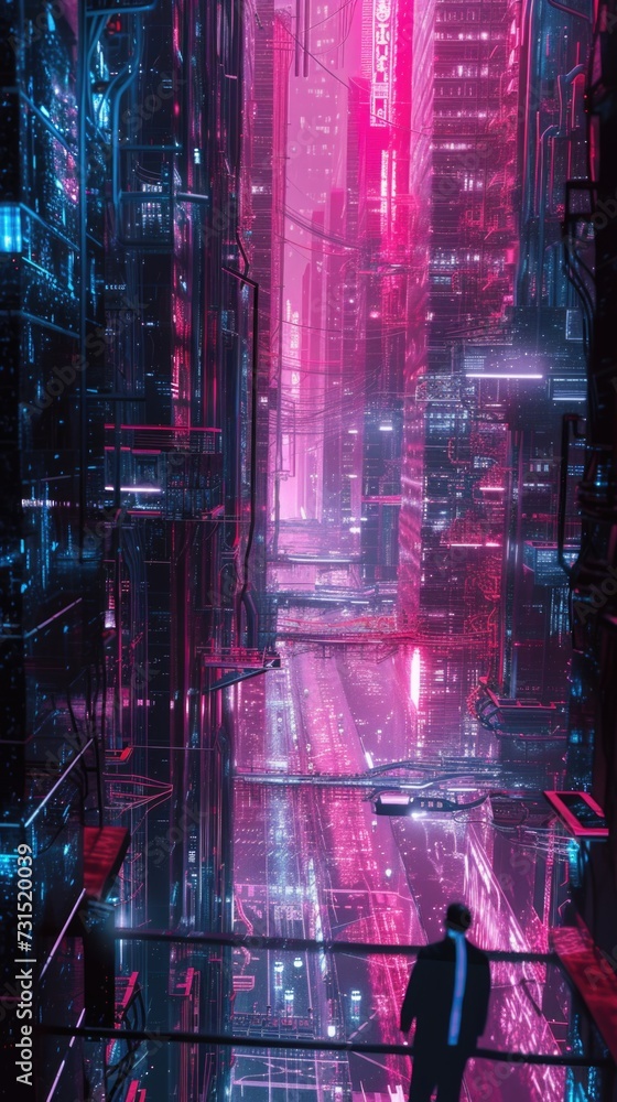 Abstract cyber space illustration 