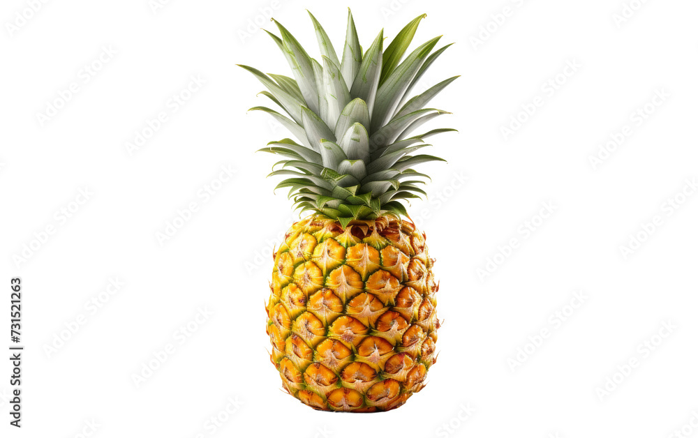 Tropical Pineapple with White Background Isolation