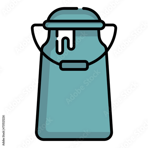 milk bucket color icon vector isolated symbol illustration