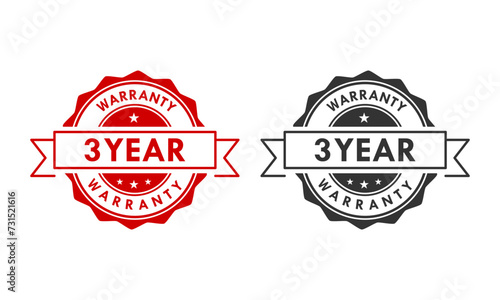 3 years and lifetime warranty label template illustration