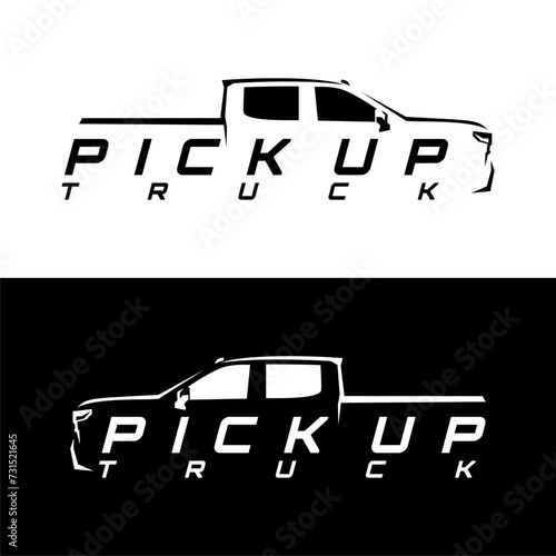 pick up truck logo design vector