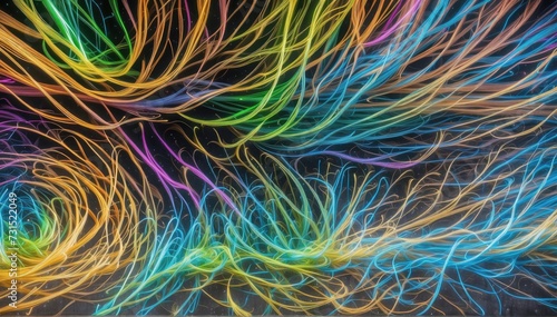 A stunning 3D rendering of an abstract multicolor spectrum 