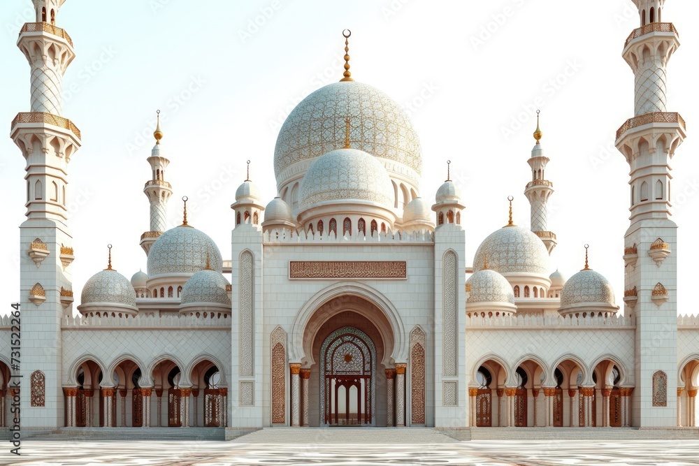 beautiful mosque against a pure serene and divine atmosphere professional photography