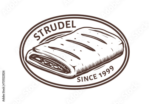 Strudel pastry logo design template