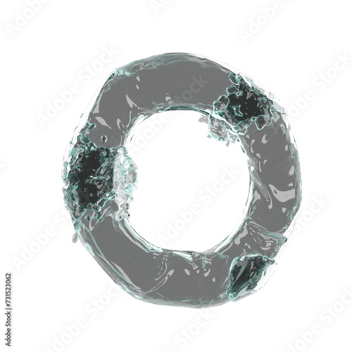 letter logo design water alphabet isolated. 3d illustration render