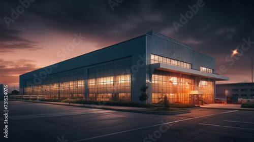 Industrial building for manufacturing production plant or large warehouse. © tong2530