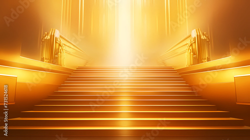 3D golden luxury elements for award ceremony background and podium