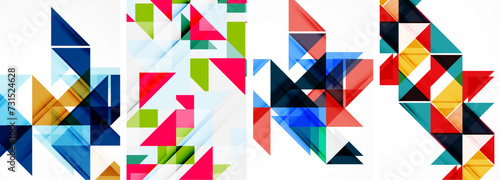Triangle poster set for wallpaper  business card  cover  poster  banner  brochure  header  website