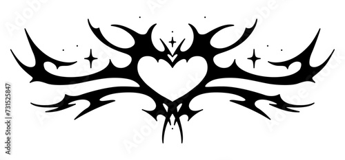 Neo tribal tattoo. Hand drawn vector illustration. Black tattoo design.