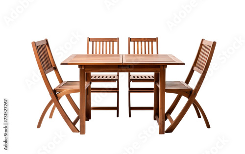 Dining Table with Chairs Isolated against White Background