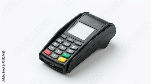 Credit card reader is isolated on white background. 