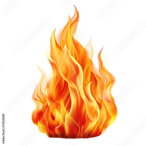 Realistic PNG Fire Flame Isolated on a Transparent Background. Detailed Illustration Capturing the Authenticity and Dynamic Movement of Fire