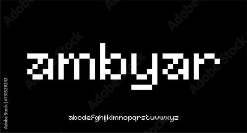 AMBYAR FONT VECTOR DISPLAY LOWERCASE PIXEL BIT FUTURISTIC EDITABLE