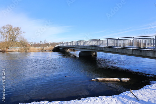 Winterlandschaft an der Ruhr bei Iserlohn im Sauerland	 photo