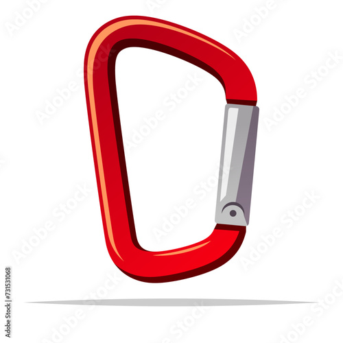 Climbing carabiner vector isolated illustration
