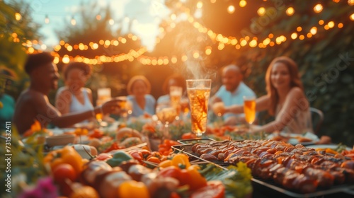 Summer Backyard Feast: Friends Gather for a Joyful Outdoor Barbecue