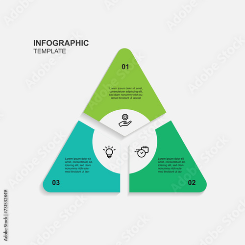 Design template infographic vector element with 3 step triangle and pyramid concept suitable for web presentation and business information