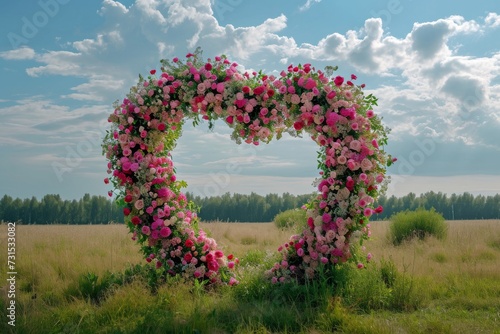 Heart shaped floral wedding arches for outdoor weddings
