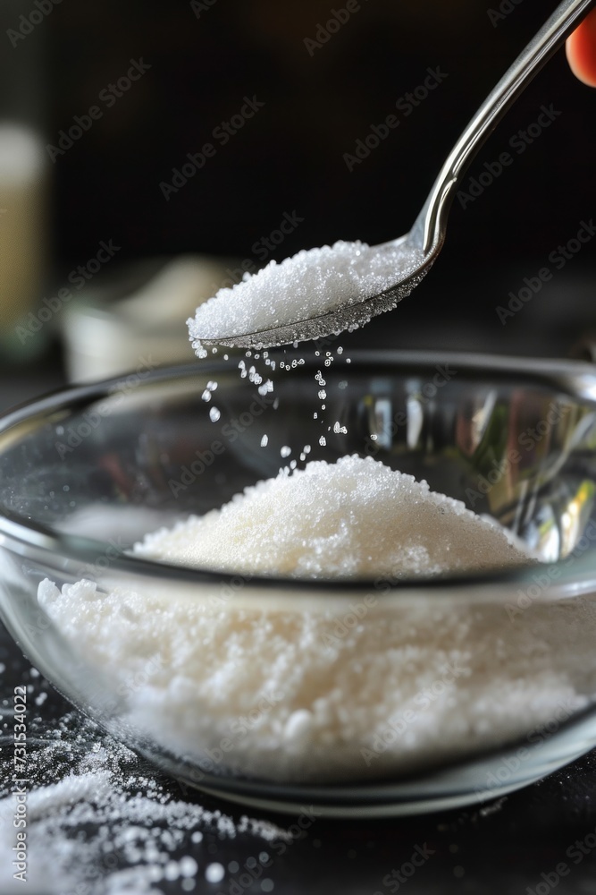 Time for adding sugar with a spoon Time for adding sugar with a spoon