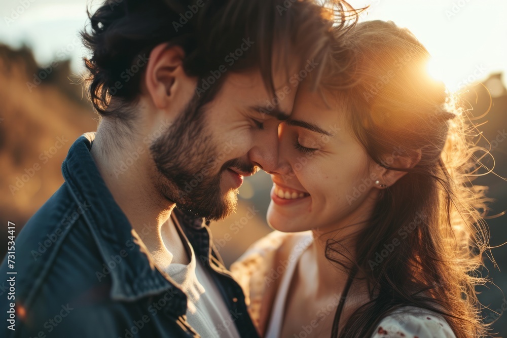 Charming young couple sharing a romantic instant Charming young couple sharing a romantic instant