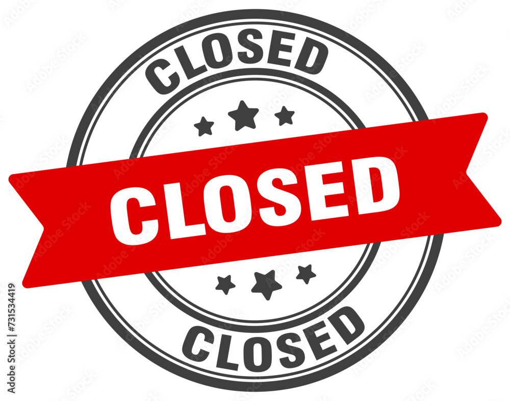 Fototapeta premium closed stamp. closed label on transparent background. round sign