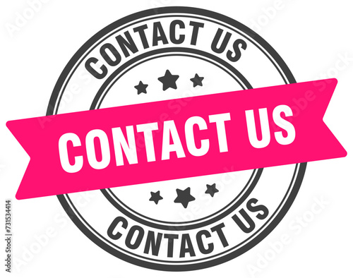 contact us stamp. contact us label on transparent background. round sign