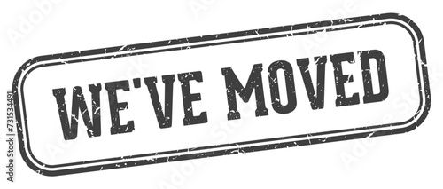 we've moved stamp. we've moved rectangular stamp on white background