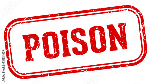 poison stamp. poison rectangular stamp on white background