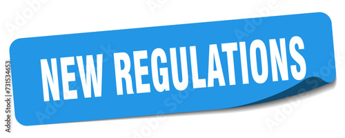 new regulations sticker. new regulations label