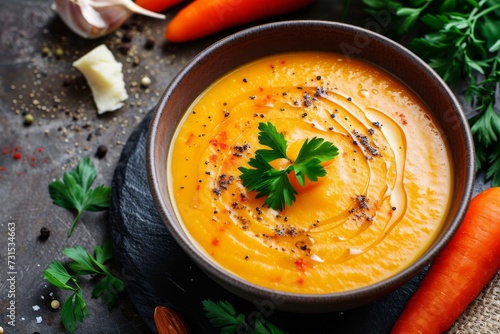 Vegan carrot soup promotes healthy eating