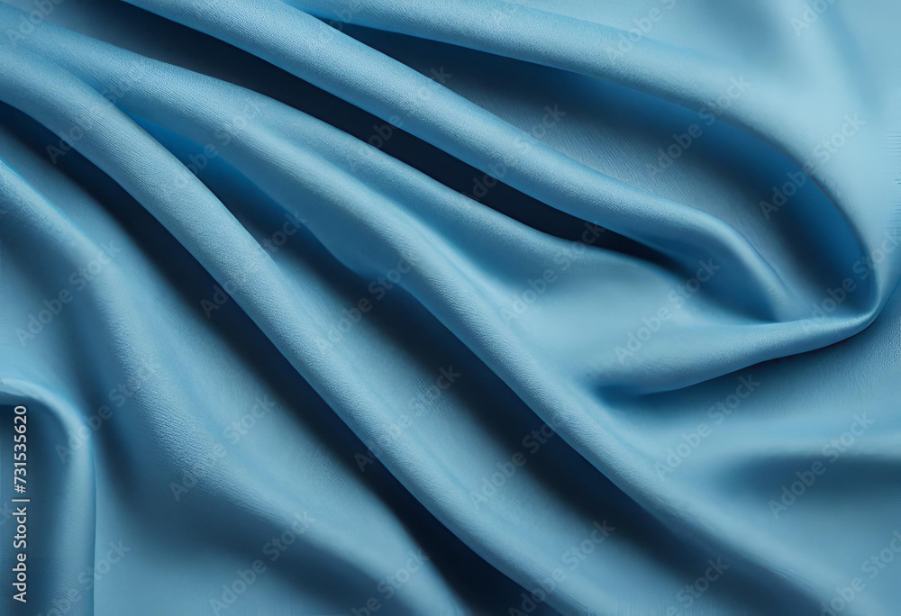 Abstract smooth elegant blue fabric silk texture soft background, flowing satin waves. Abstract smooth elegant blue fabric silk texture soft background, flowing satin waves.