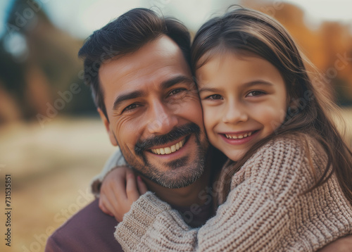 Joyful Moments: A Father's Smile with His Daughter